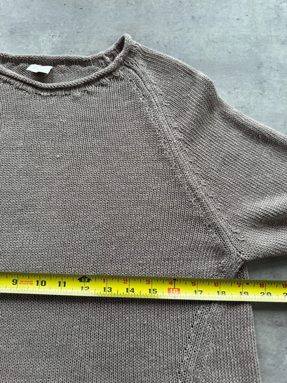 Poetry London Rolled Neck 100% Linen Delave Sweater, Taupe Size 6 - Picture 7 of 8